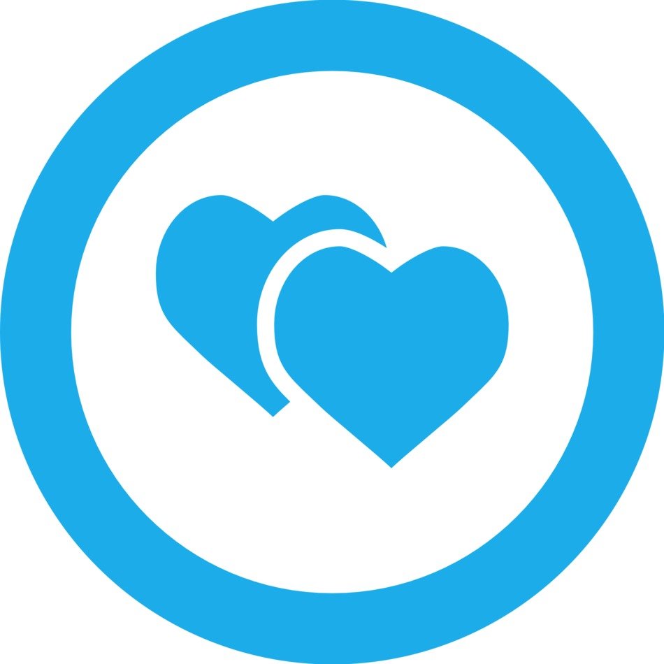 blue hearts in the blue circle