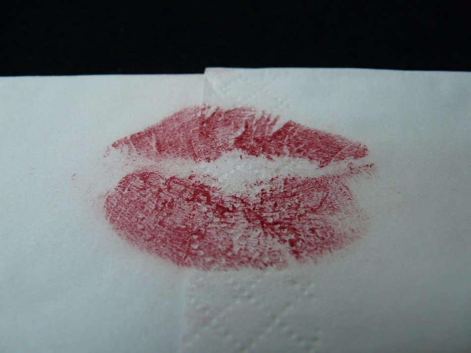 kiss mouth on Ð° napkin