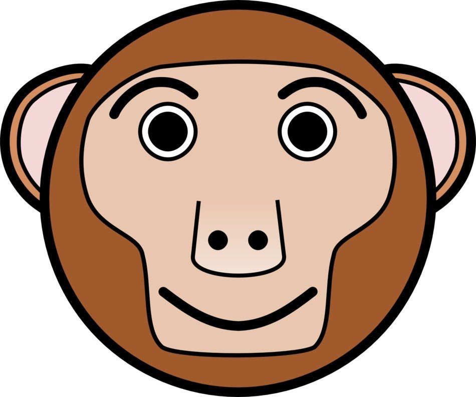 Clipart,picture of brown monkey's head