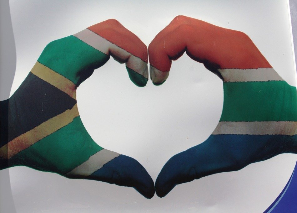 heart of the palms painted in the African flag