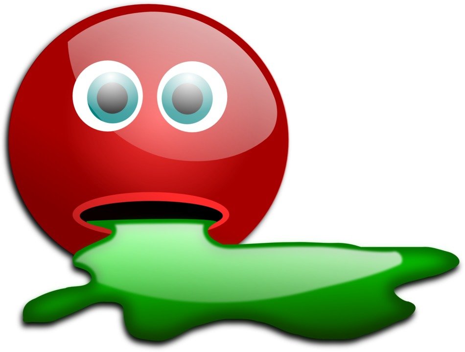 red smiley with vomit