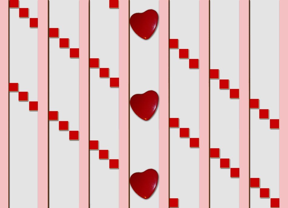 White and red decor to the day of the holy valentine