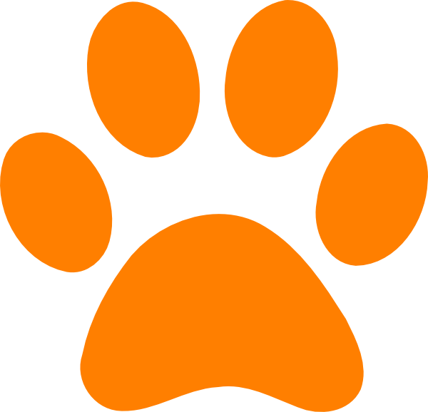 Orange paw print clip art n11 free image download