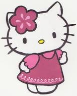 Hello Kitty with purple flower on forehead