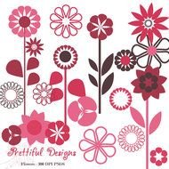 Scrapbook Flowers Clip Art