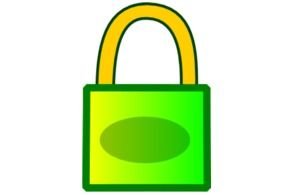 yellow green Lock drawing