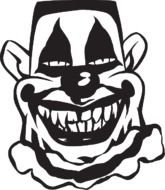 Scary Clown Face Clip Art drawing