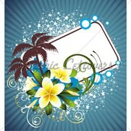 Summer Illustration With Palms And Flowers