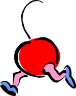 cartoon running cherry