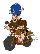 Fred Flintstone On A Motorcycle