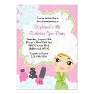 Spa Birthday Party Invitations