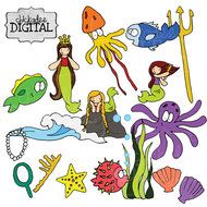 Clipart Sea Creatures Digital Clip Art Animal Ocean