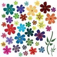 A lot of the beautiful colorful flowers clipart