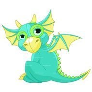 cute blue dragon on a white background