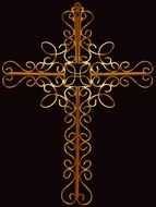decorative yellow cross on a black background