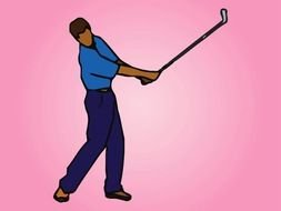 Golf Silhouette man drawing