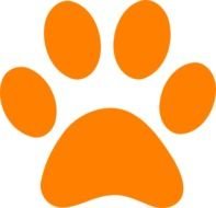 Orange Paw Print Clip Art N11