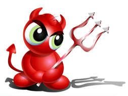 drawing of Little Cartoon Girl Devil