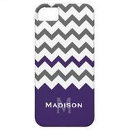 Stylish Purple And Grey Chevron Pattern IPhone 5 Cover