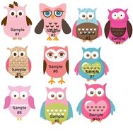 Pink Owl Clip Art N32