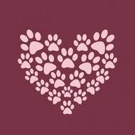 Dog Paw Print Heart N8