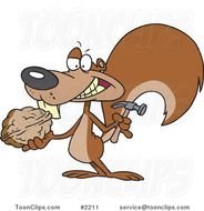 Cartoon Squirrel With Nuts N11