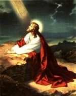 beautiful painting depicting Jesus Praying Garden Gethsemane