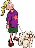 girl with dog drawing