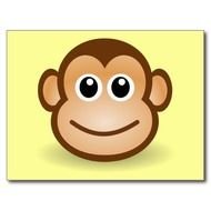 Cute Cartoon Happy Monkey Face Postcard