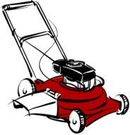 red Lawn Mower drawing