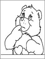 drawn pensive cartoon bear