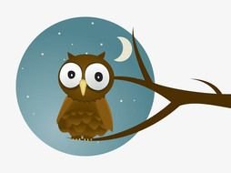 Clip art of Cartoon night Owl
