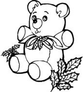 Cute Teddy Bears Christmas Coloring Pages