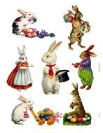 Vintage Easter Bunny Clip Art N7