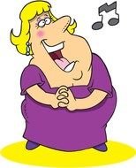 woman sing drawing