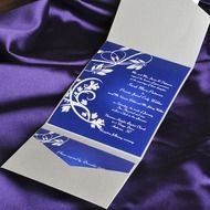 Royal Blue And Silver Wedding Invitations