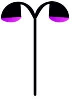 painted street lamp with purple lamps