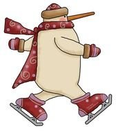 ice-skating snowman
