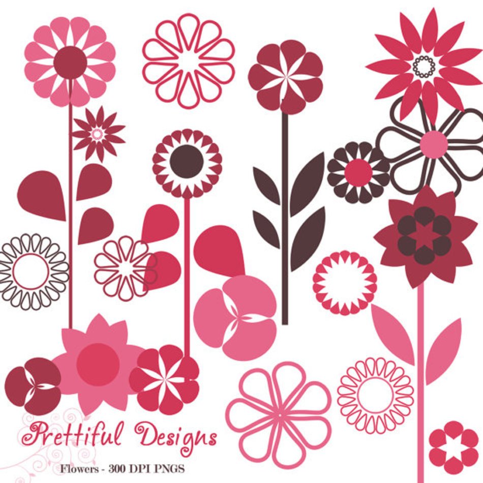 Scrapbook Flowers Clip Art