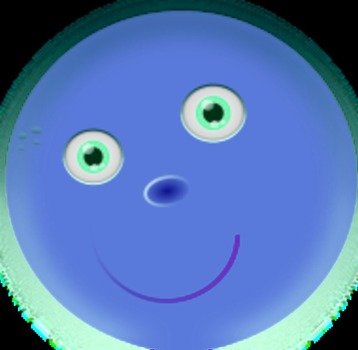 Round Purple Face Vector Clip Art N2