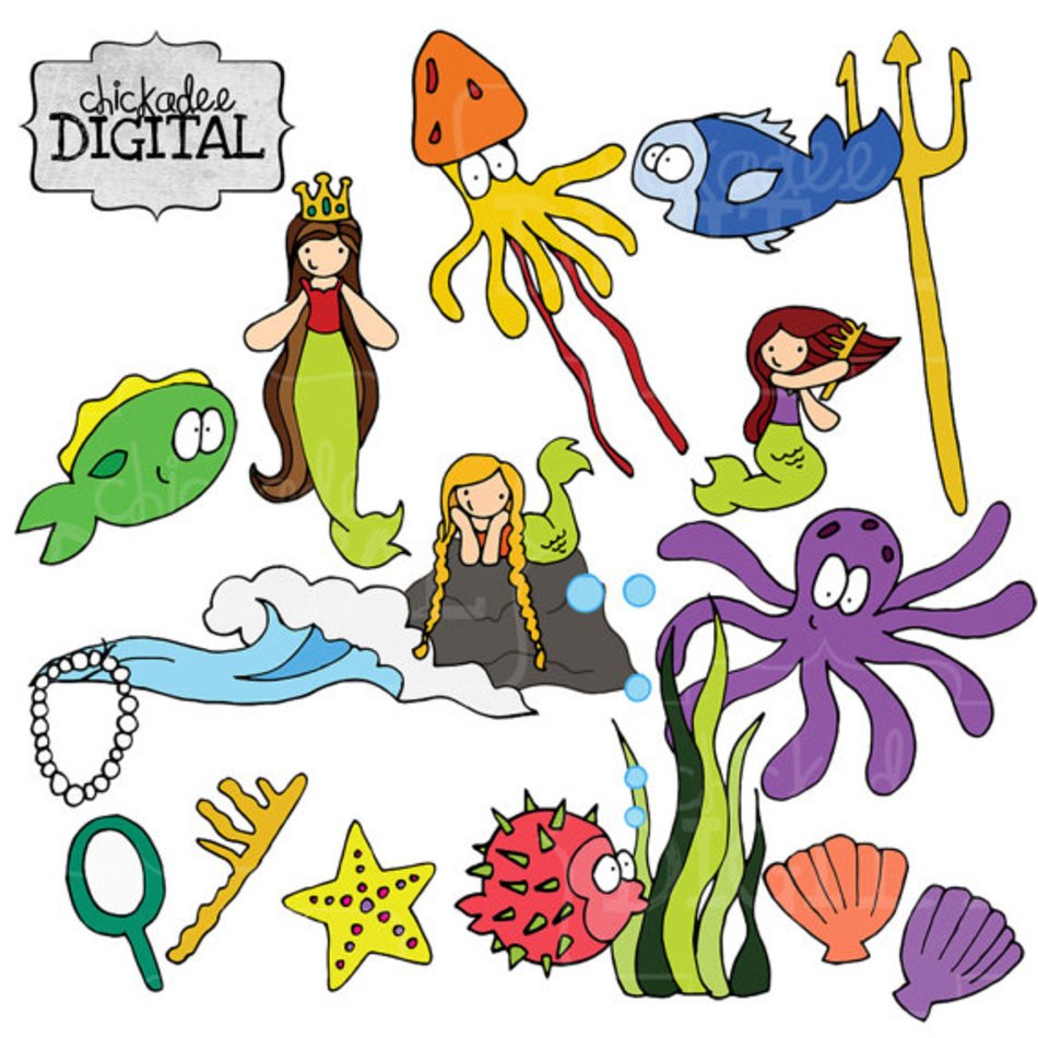 Clipart Sea Creatures Digital Clip Art Animal Ocean