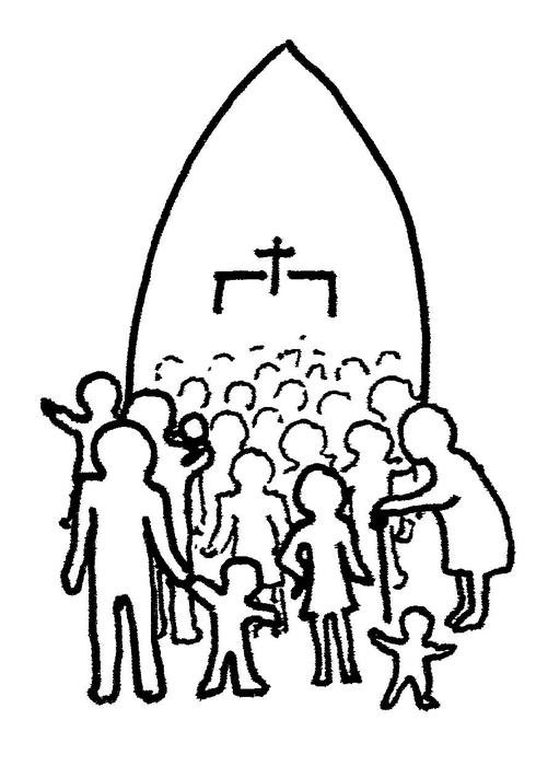 clipart of the people in the church