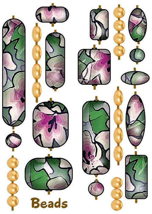 set of Strings Of Beads, drawing