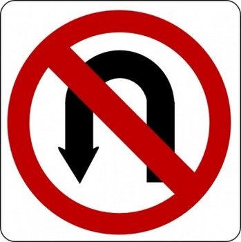No U Turn Sign