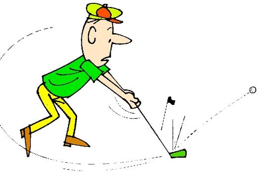 Guy playing golf clipart