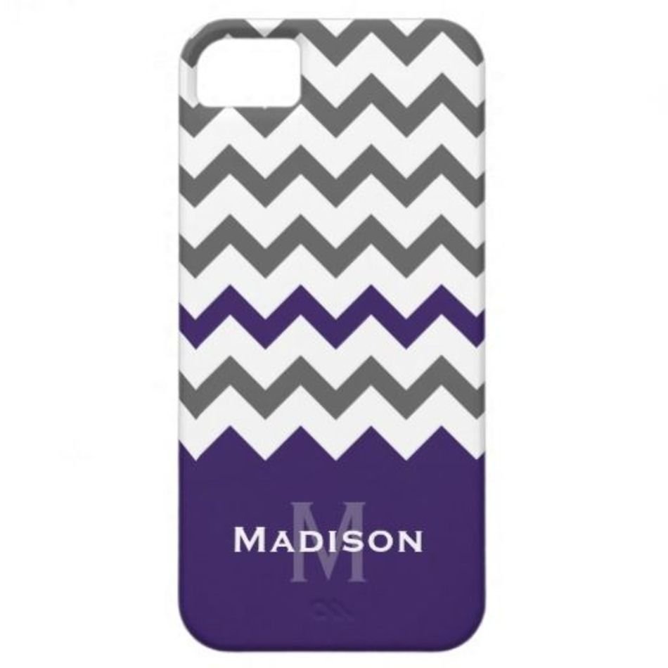 Stylish Purple And Grey Chevron Pattern IPhone 5 Cover