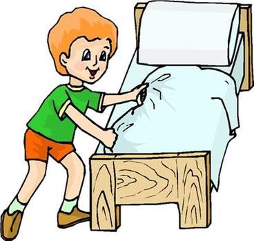 Child Making Bed Clip Art