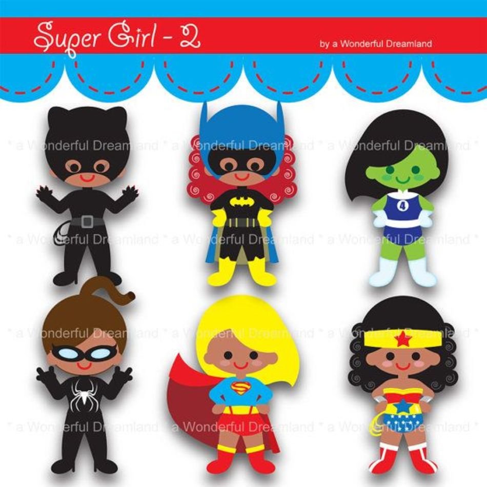 Super Hero Baby Girl Clip Art