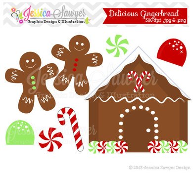 Christmas Gingerbread Man Clip Art N11