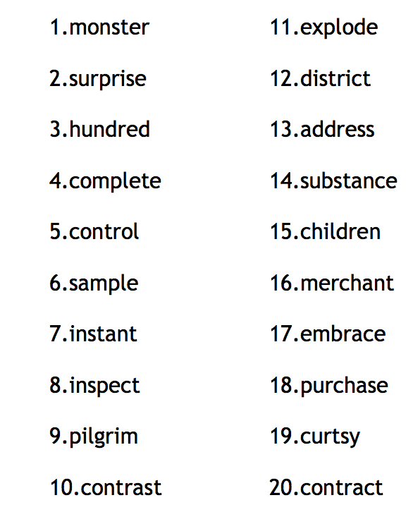 VCCCV Syllable Pattern Word List free image download